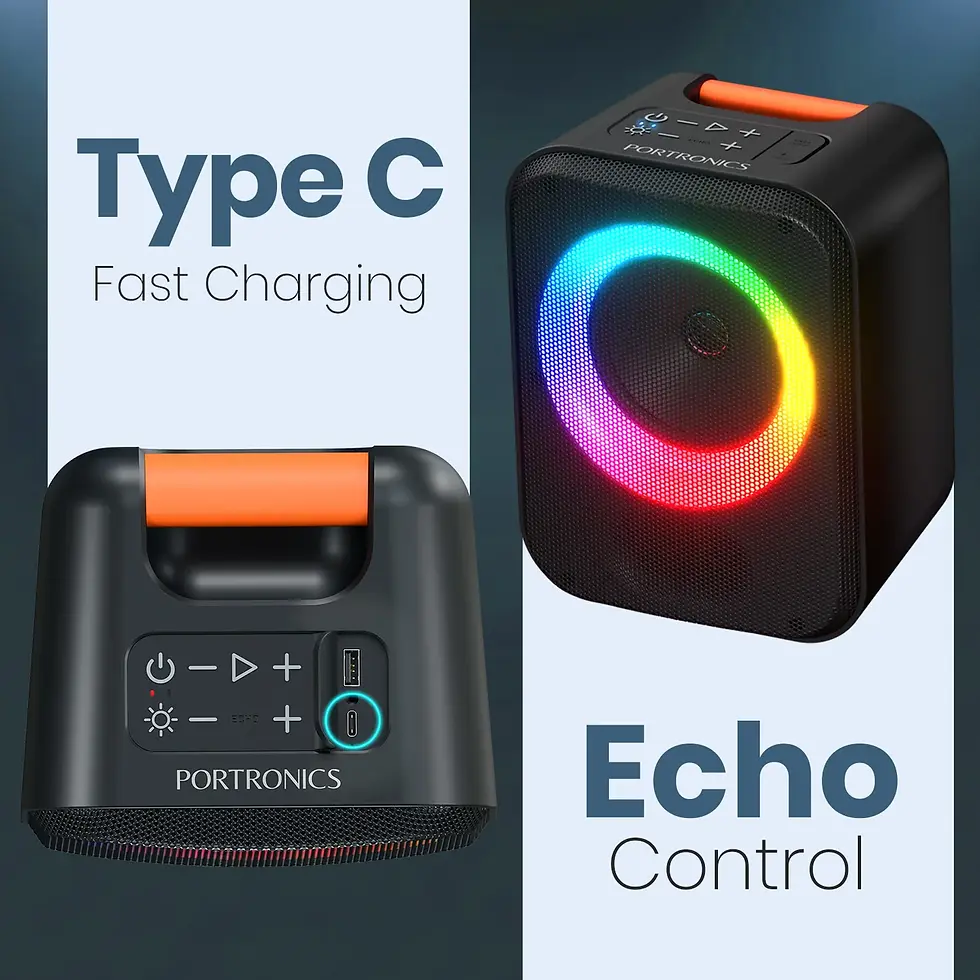 Thumbnail: Portronics Dash 30W Wireless Bluetooth Speaker With Dual Wireless Karaoke Mic
