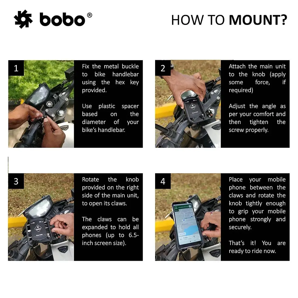 Thumbnail: BOBO BM4 PRO Jaw-Grip Bike Phone Holder with Vibration Controller