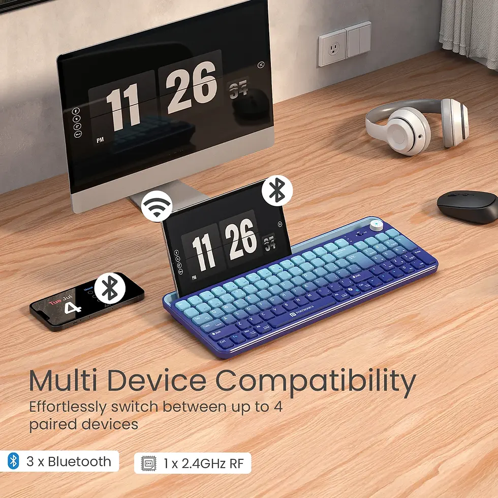 Thumbnail: Portronics Bubble 4.0 Rechargeable Wireless Keyboard With Built-In Tablet Holder