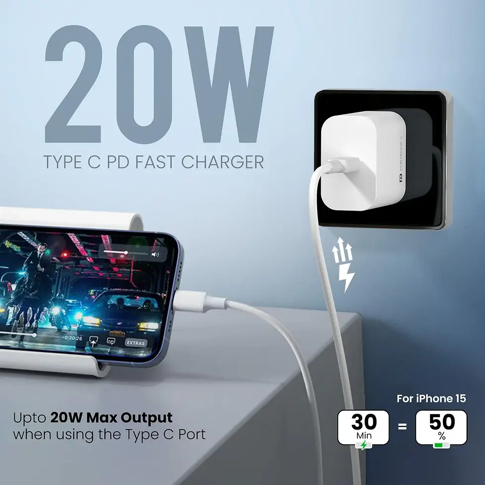 Thumbnail: Portronics Adapto 20C Fast Charging 20W Type C PD Adaptor