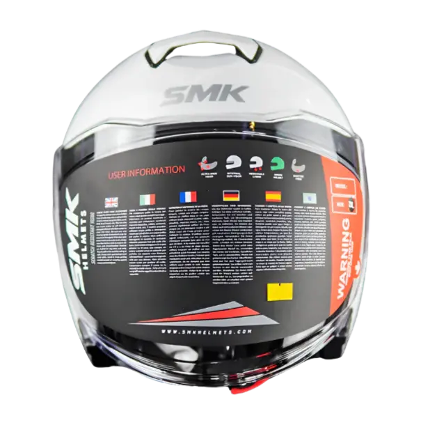 Thumbnail: SMK GTJ Solid Gloss White (GL100) Motorcycle Open Face Helmet