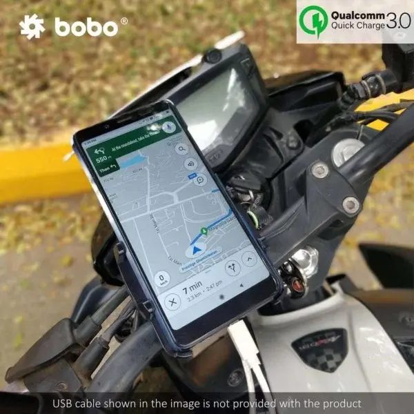 Thumbnail: BOBO BM5 Claw-Grip Aluminium Bike Phone Holder (With Fast USB 3.0 Charger)