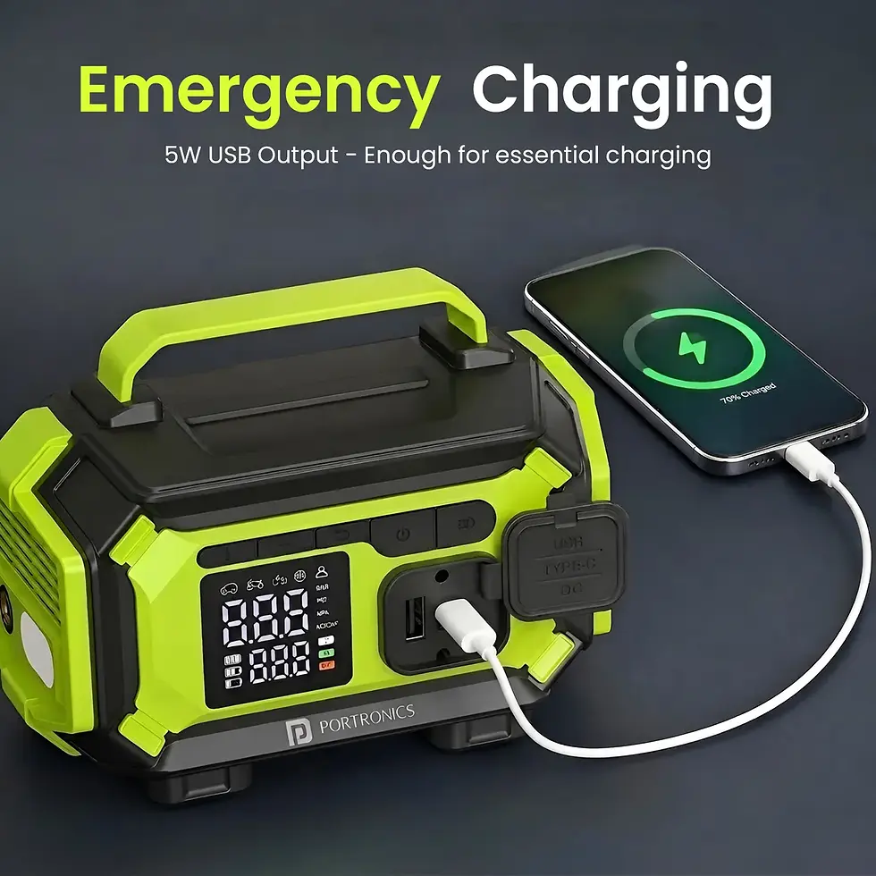 Thumbnail: Portronics Vayu Airpro 5-in-1 Corded & Cordless Air Pump For Car & Inflatables