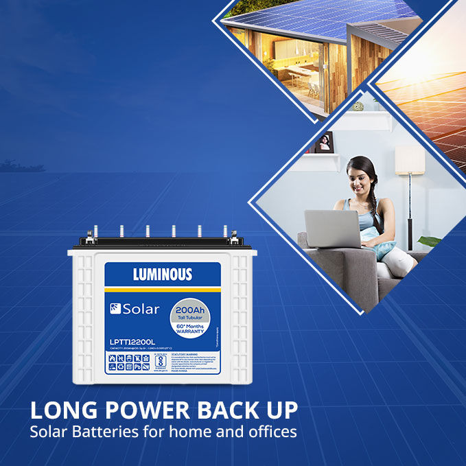 Thumbnail: Luminous Solar LPTT12200L 200Ah Tall Tubular Inverter Battery