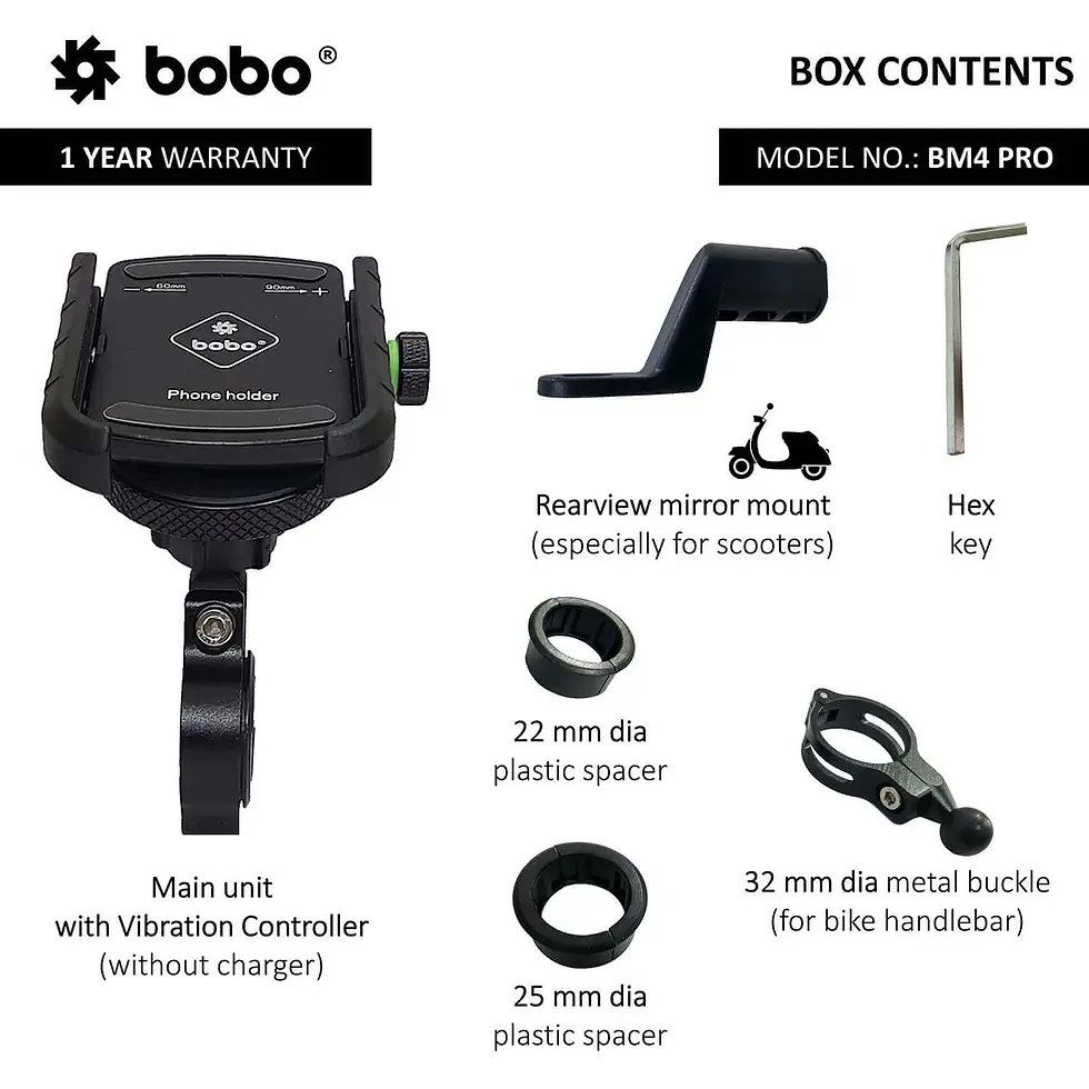 Thumbnail: BOBO BM4 PRO Jaw-Grip Bike Phone Holder with Vibration Controller
