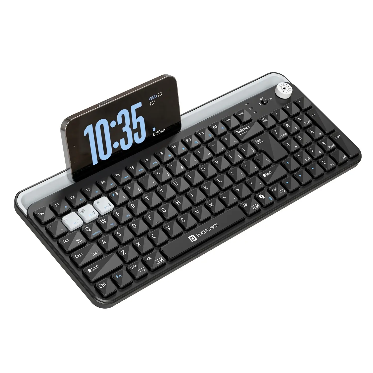 Portronics Bubble 4.0 Rechargeable Wireless Keyboard With Built-In Tablet Holder