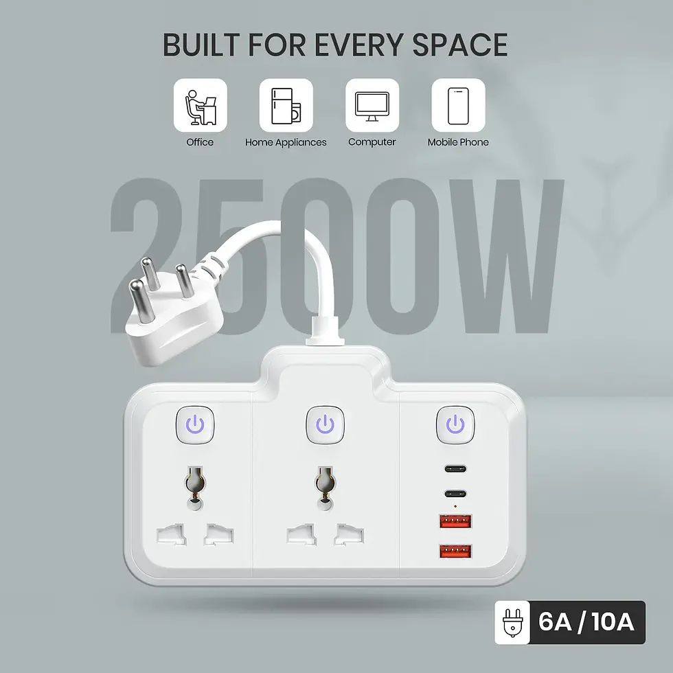 Thumbnail: Portronics Power Plate Plus 6-in-1 USB Extension Board With Fast Charging