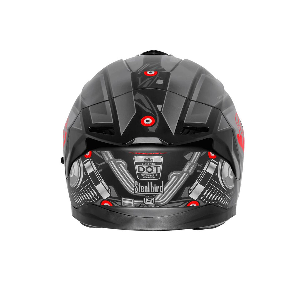 Thumbnail: Steelbird SBH-57 ISS Fighter F8 Glossy Black With Grey Full Face Helmet