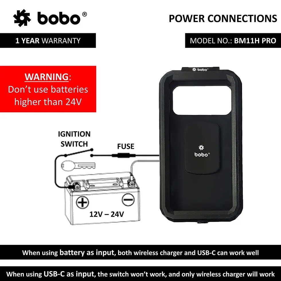 Thumbnail: BOBO BM11H PRO Waterproof Bike Phone Holder with Vibration Controller Mount