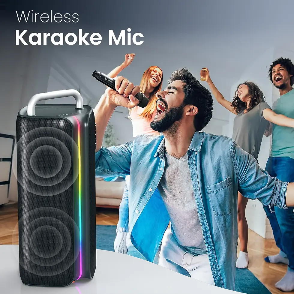 Thumbnail: Portronics Nebula X 150W Party Speaker With Wireless Karaoke Mic
