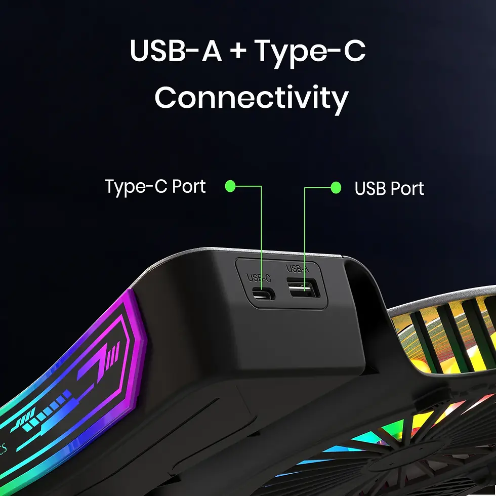 Thumbnail: Portronics AeroDock Pro 2-in-1 Laptop Stand & Phone Holder With RGB Lights
