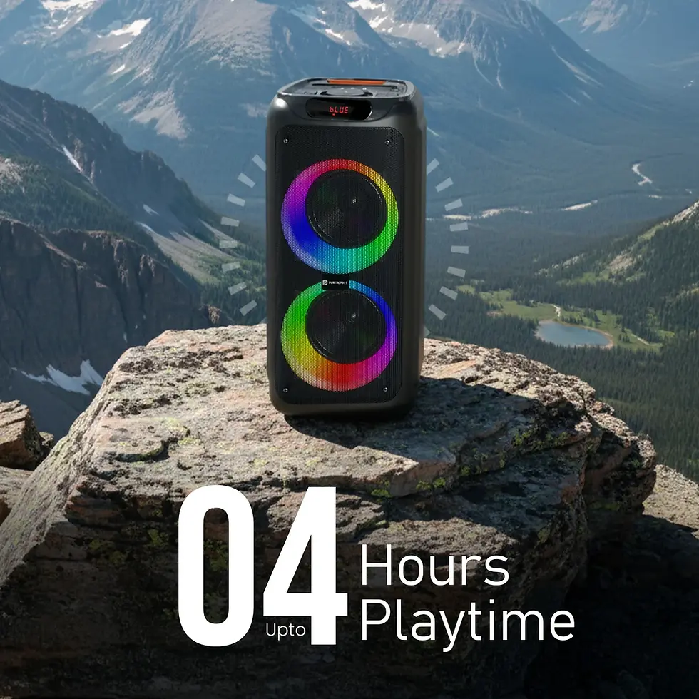 Thumbnail: Portronics Iron Beats 5 150W Party Speaker With Dual Wireless Karaoke Mic