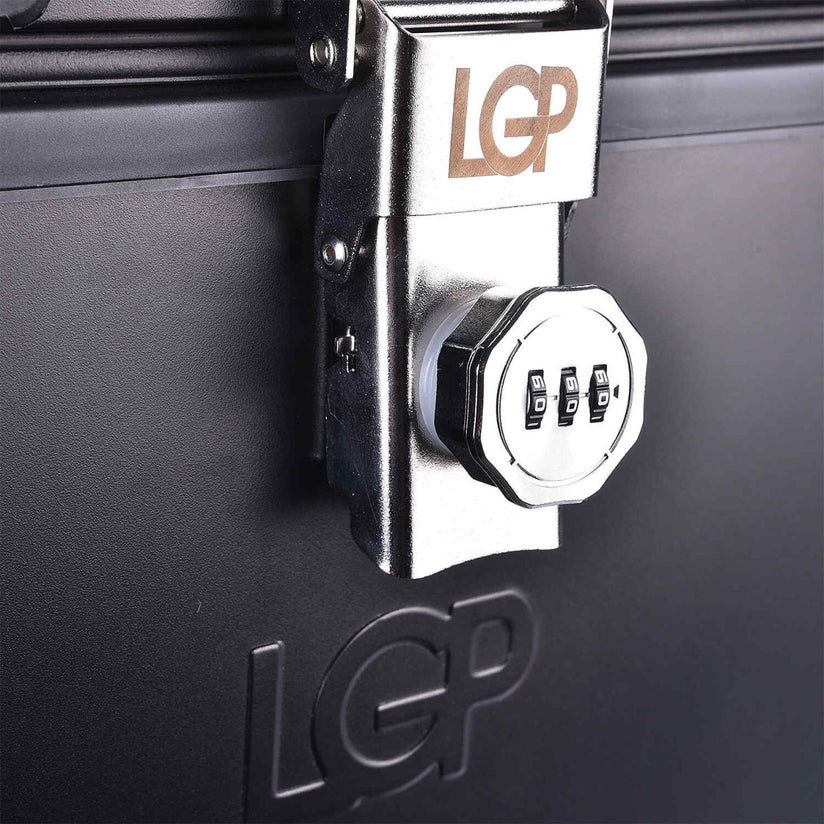 Thumbnail: LGP 45L Aluminium Motorcycle Black Top Box With Number Lock & Backrest