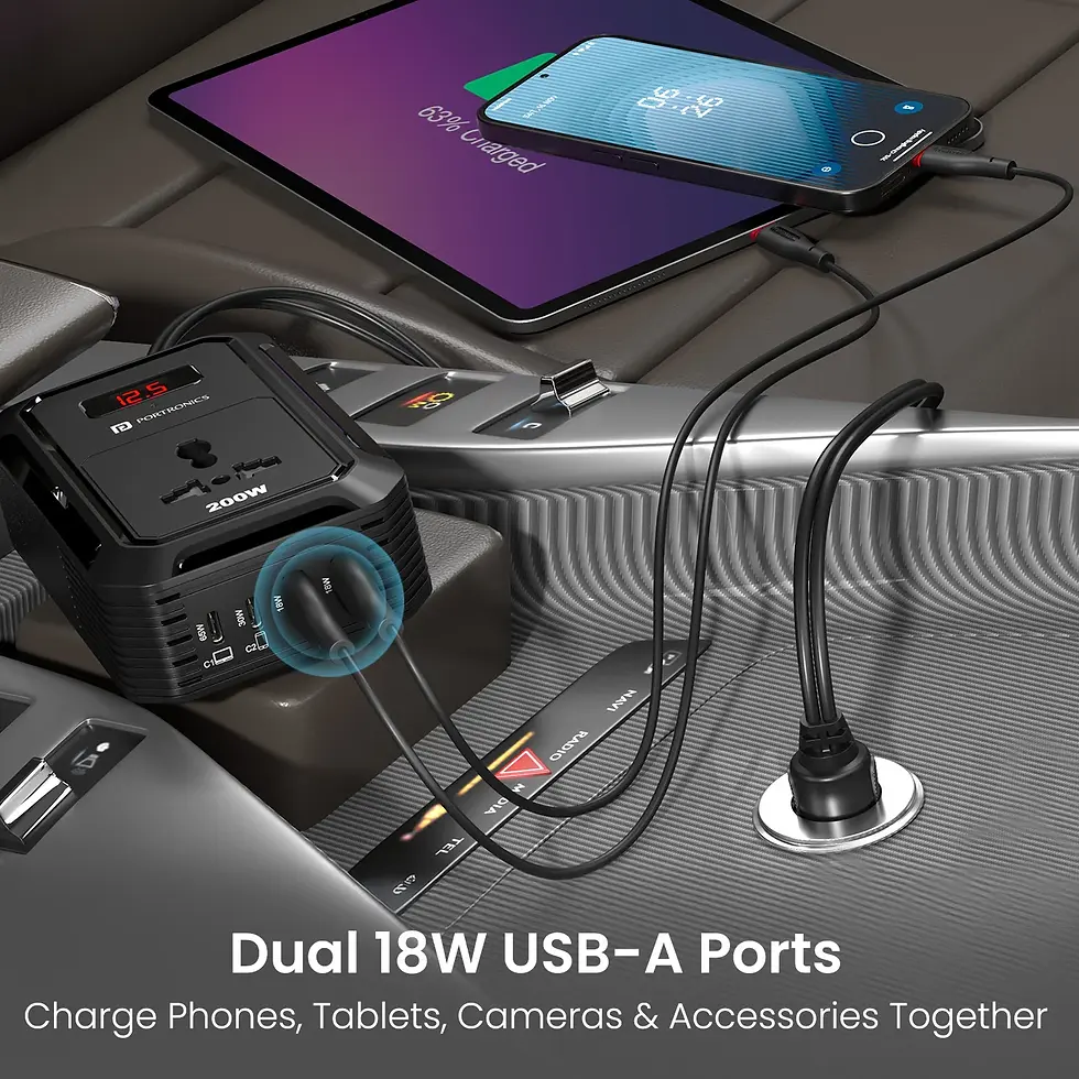 Thumbnail: Portronics Car Power III Pro 200W Car Inverter With Real Time Voltage Display