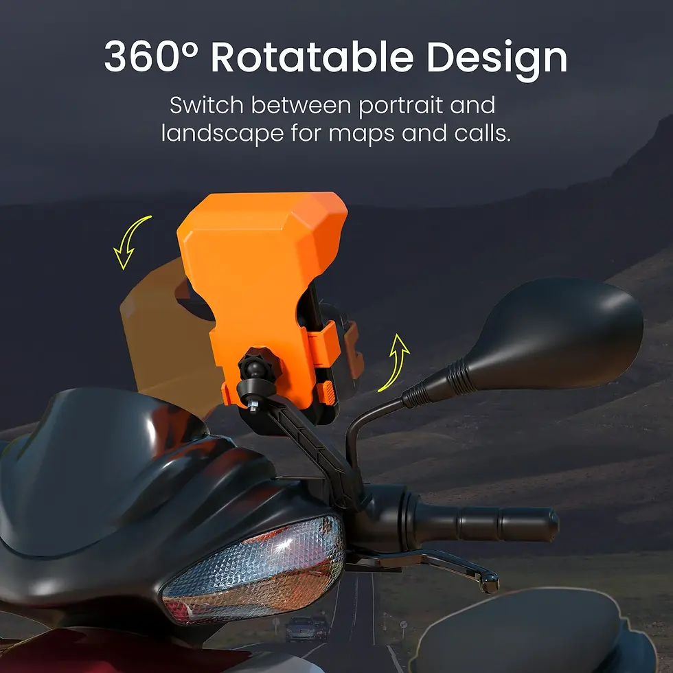Thumbnail: Portronics Mobike 5 Plus All-Weather Mobile Holder With Sunshade For Scooters