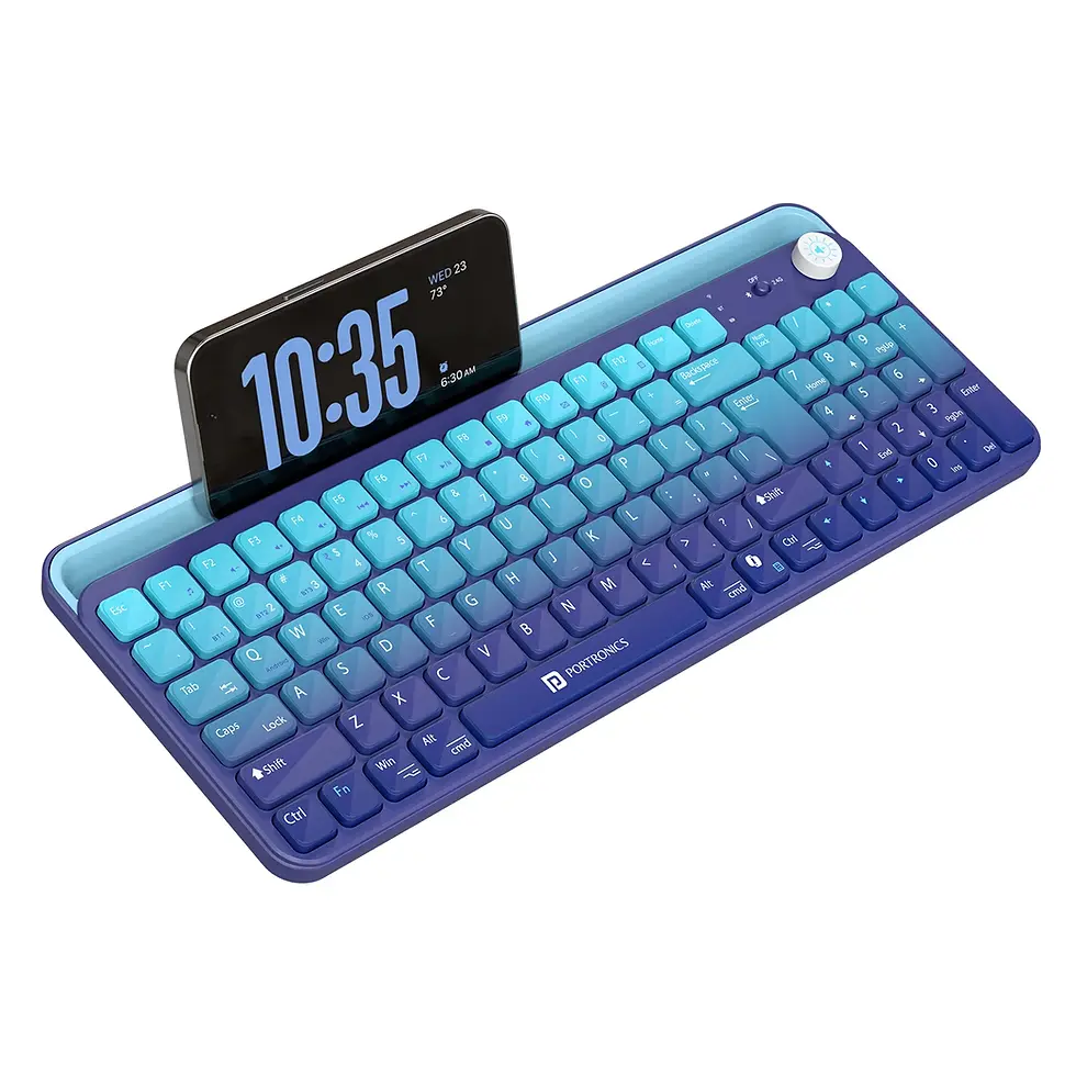 Thumbnail: Portronics Bubble 4.0 Rechargeable Wireless Keyboard With Built-In Tablet Holder