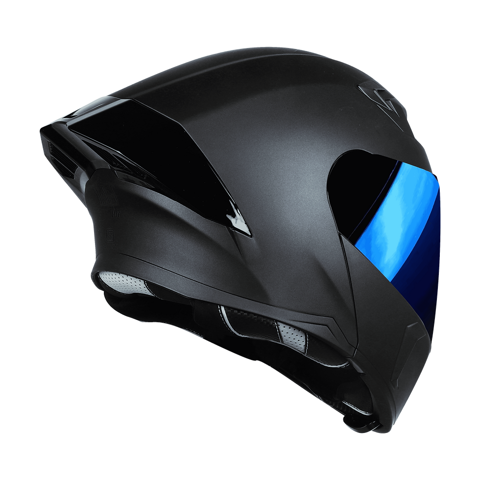 Thumbnail: Steelbird SBA-20 ISS ISI Certified Flip-Up Mat Black With Blue Visor Helmet