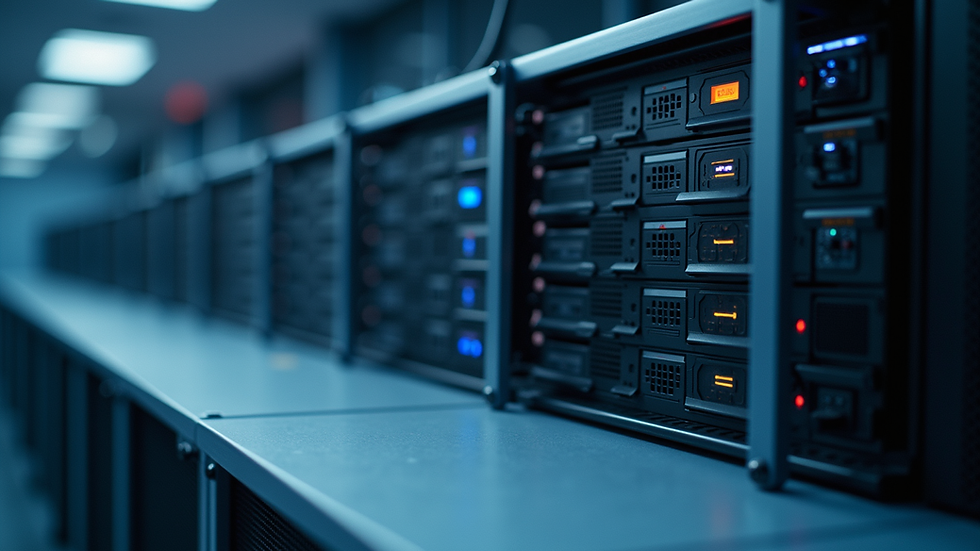 High angle view of a cloud server setup with multiple components