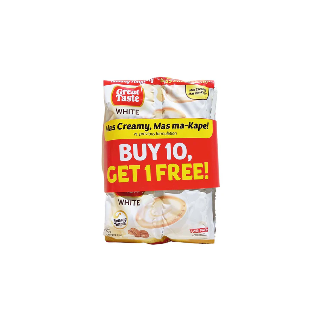 BUY 10 GET 1 FREE: Great Taste 3 in1 White Twin Pack 50g