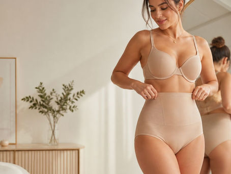 calcinha modeladora alta confortável com tecido elástico e ajuste ao corpo
