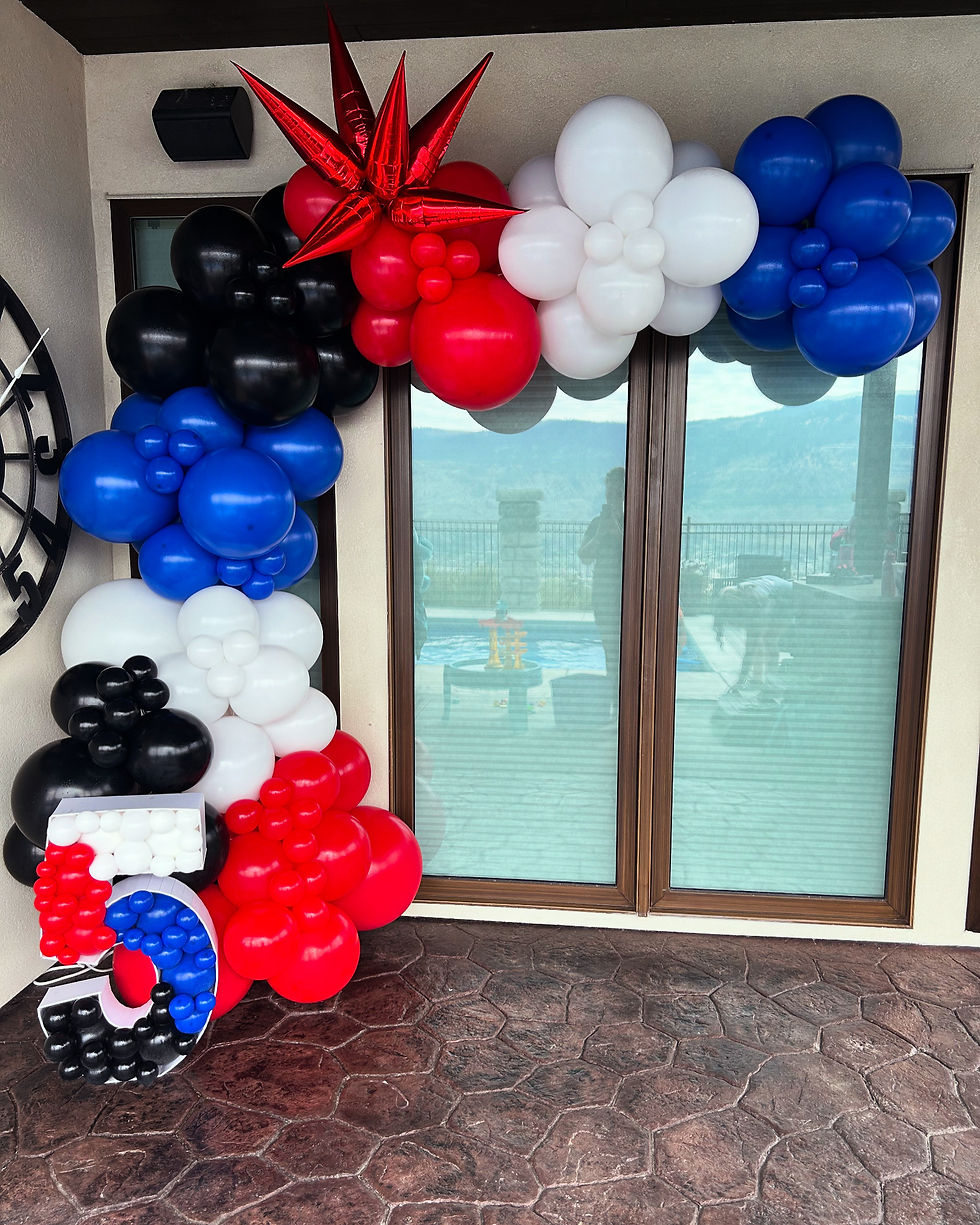 Squared Arch with Number Balloon Marquee