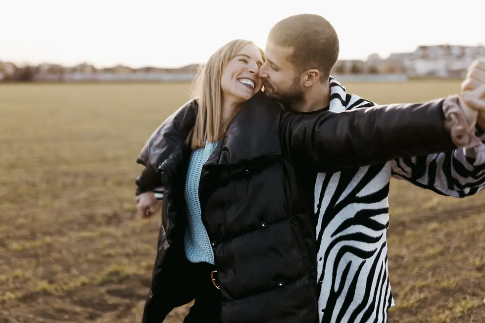 young couple dancing outdoor