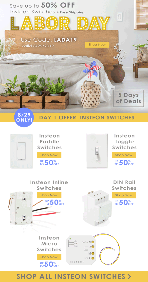 Insteon Labor Day Email Marketing