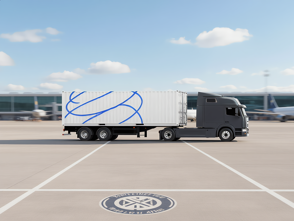 Aviair road freight truck at airport