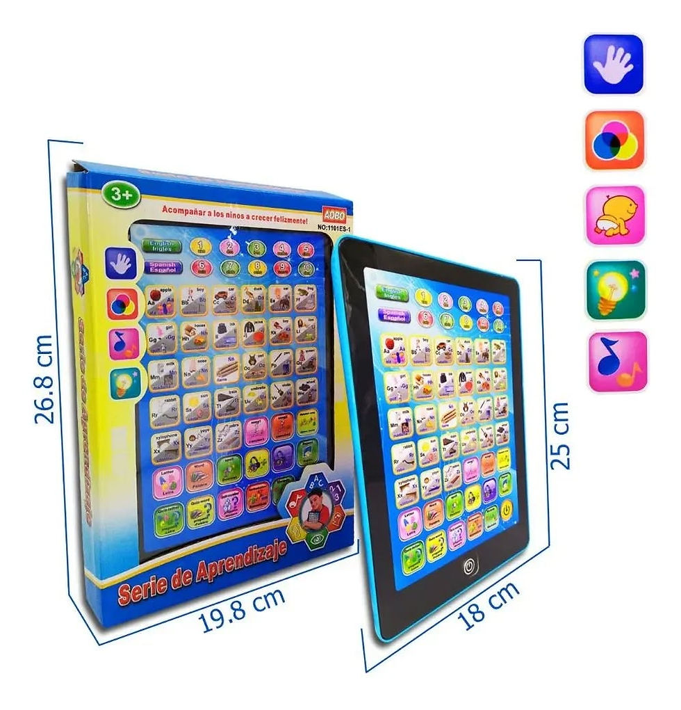 Tableta pizarra didáctica juguetes musical Ingles y Español para niños