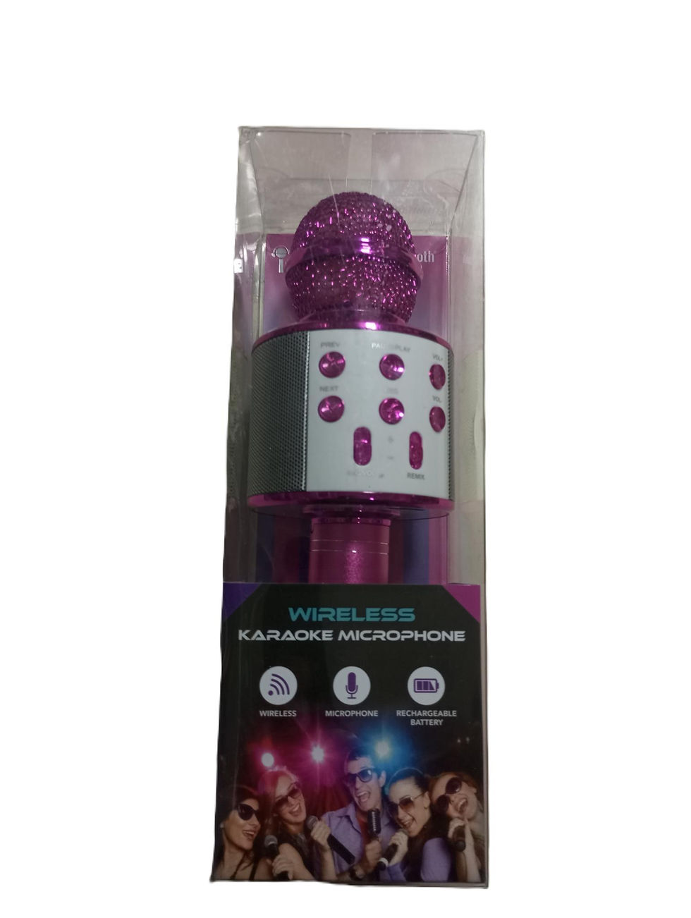 Microfono Parlante Karaoke Inalambrico todo en uno Dorado brillante VITAR