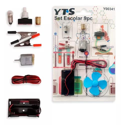 Kit escolar circuito motor electrico 9 Piezas + las pilas