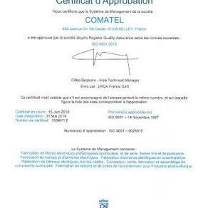 Certification ISO 9001:2015