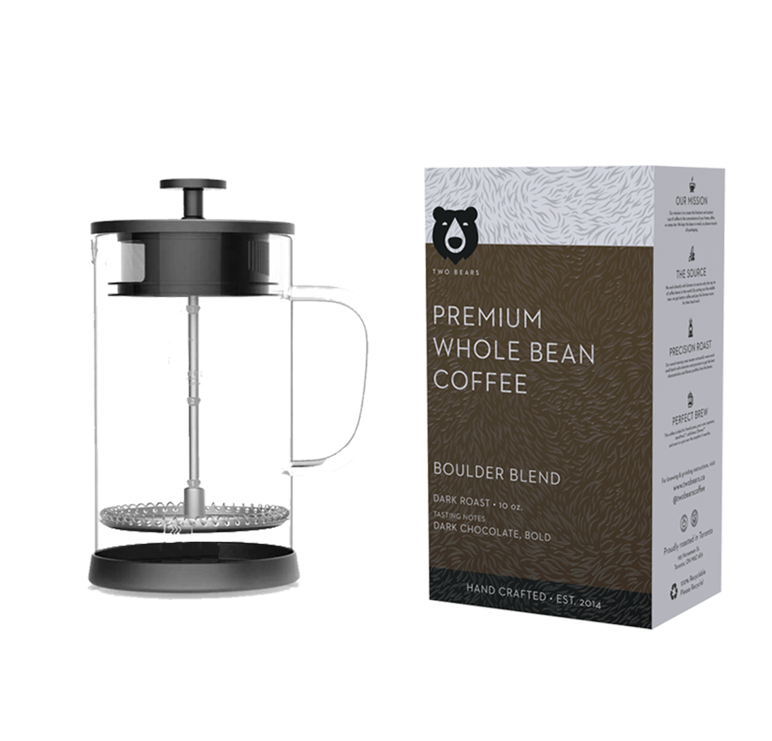 FRENCH PRESS + COFFEE Two Bears