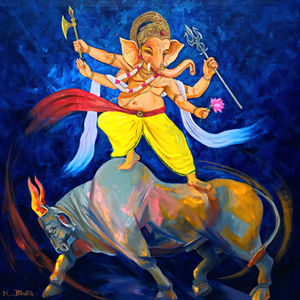 Ganesha on Bull – The Divine Union of Strength & Wisdom