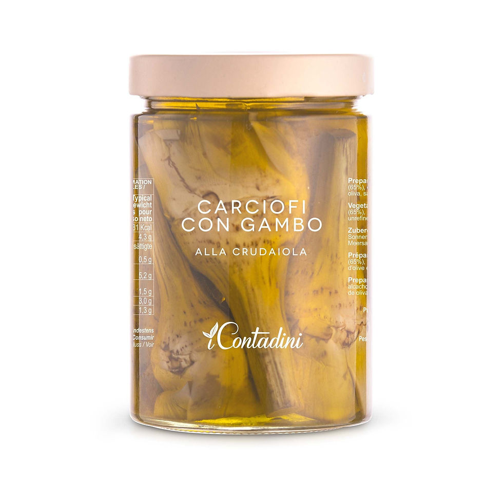 Carciofi con Gambo alla Crudaiola 520g  – Pełne smaku karczochy z łodygą - dostępny w  hurtowni WT Hurt