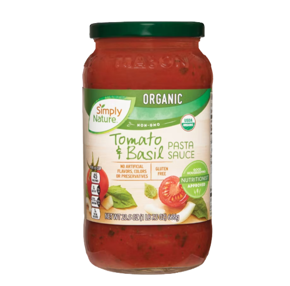 Simply Nature- Organic Tomato & Basil Pasta Sauce-- 23.5 oz