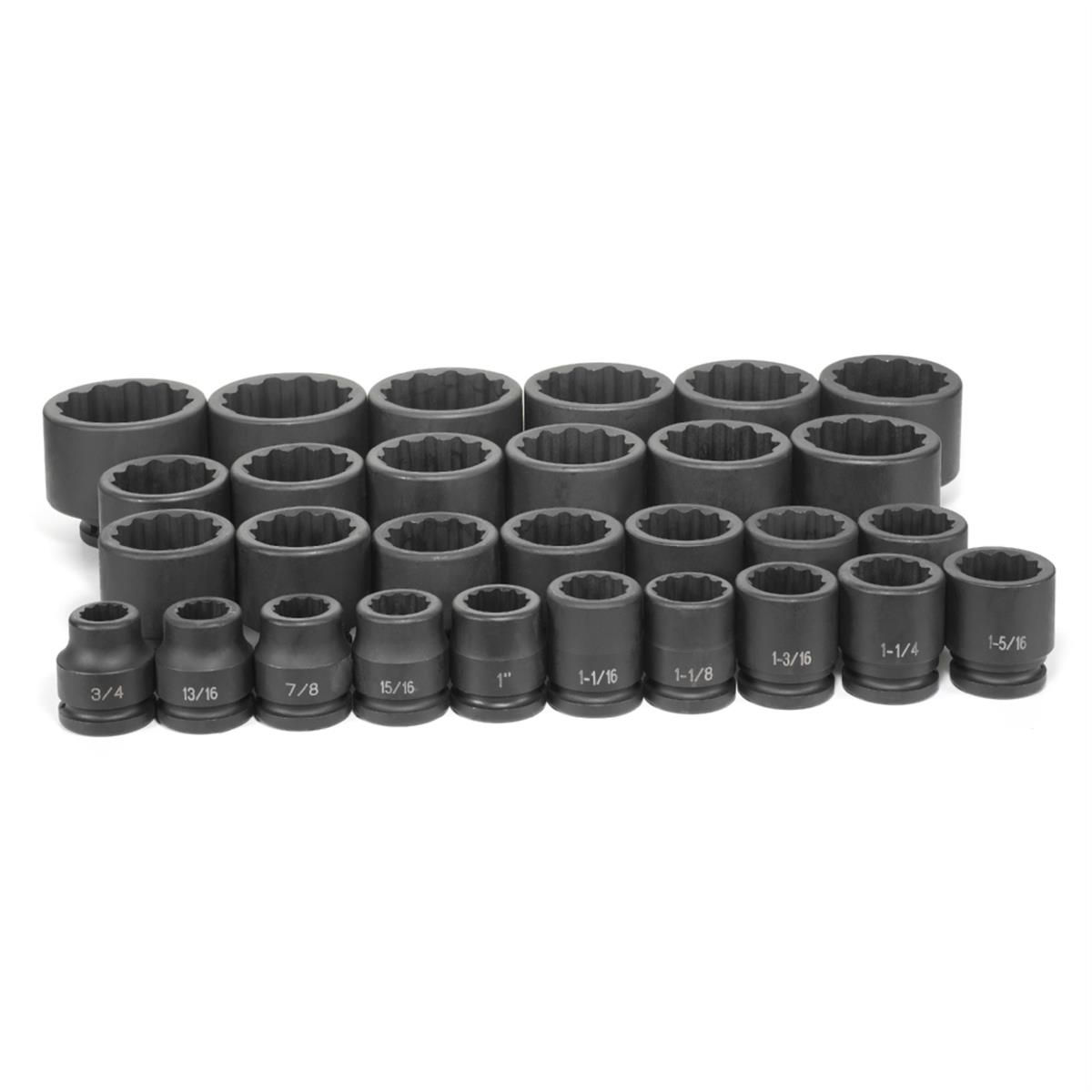 Grey Pneumatic 3/4" Dr. 12 Pt. 29 Piece Fract. Master Set