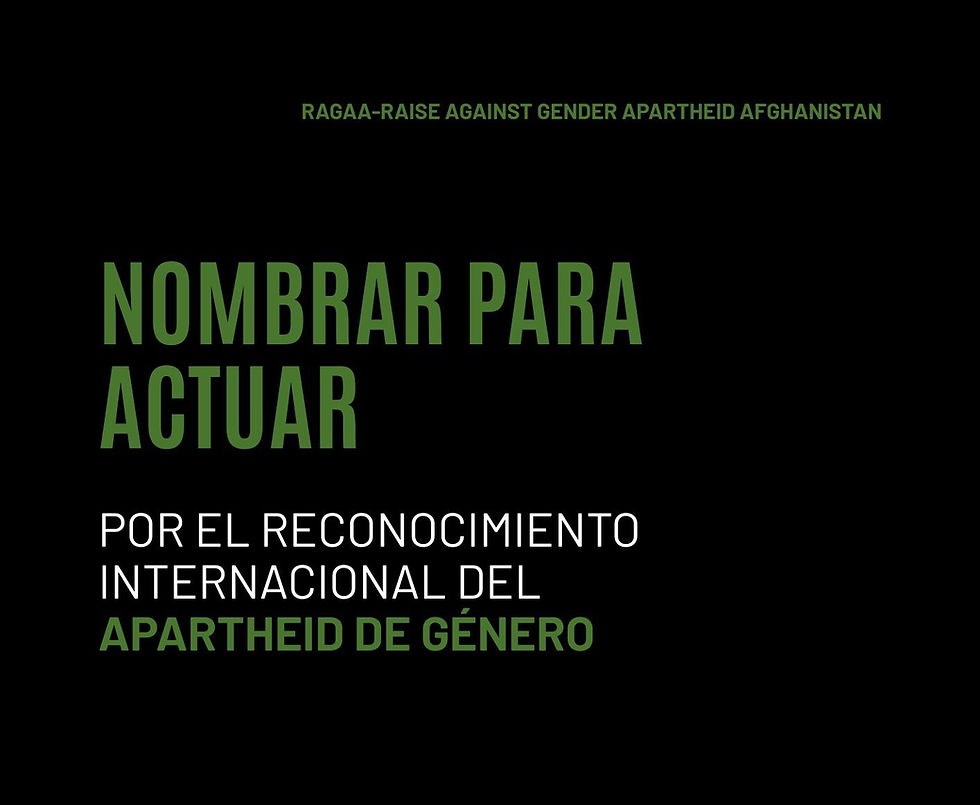 Publicamos el informe "Nombrar para actuar: por el reconocimiento internacional del apartheid de género"