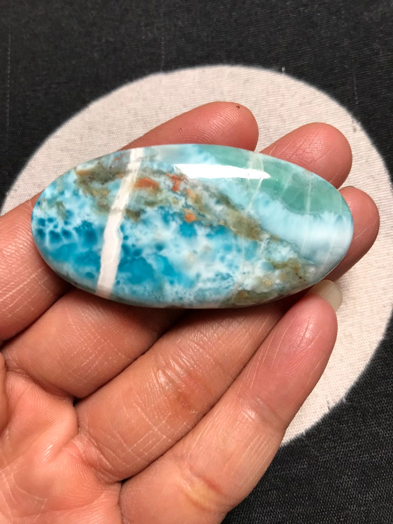 Миниатюра: Larimar Cabochon 1 Piece Size 55 MM Approx