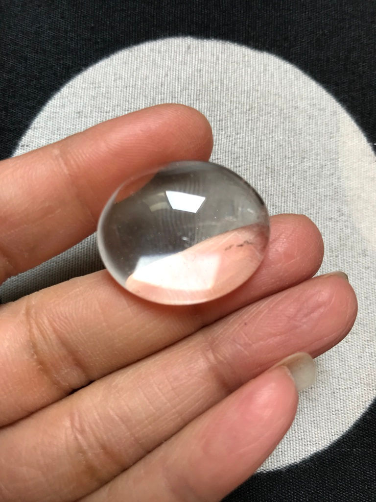 Miniature : Clear Quartz Cabochon 1 Piece Size 27 MM Approx