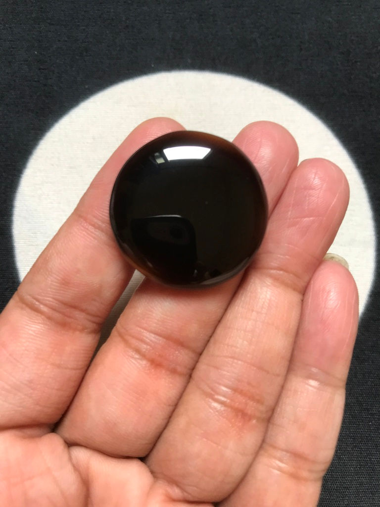 Thumbnail: Black Onyx Cabochon 1 Piece Size 29 MM Approx