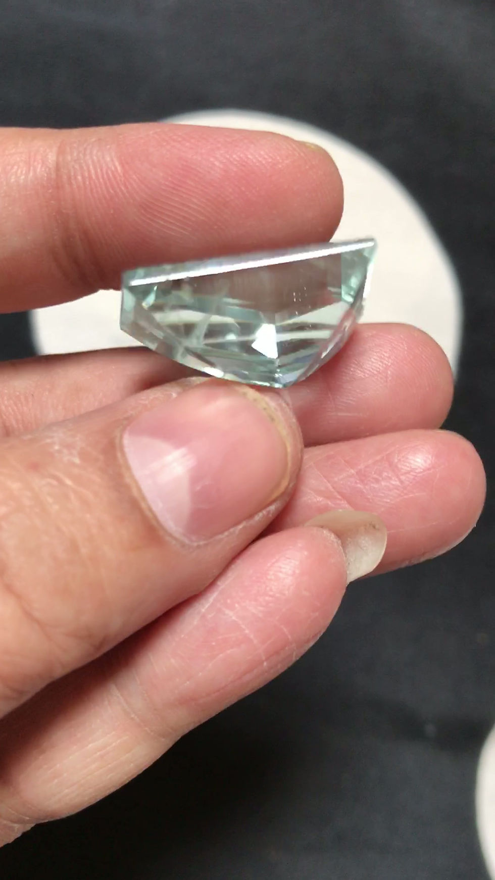 Μικρογραφία: Aquamarine Faceted Cabochon 1 Piece Size 23 MM Approx
