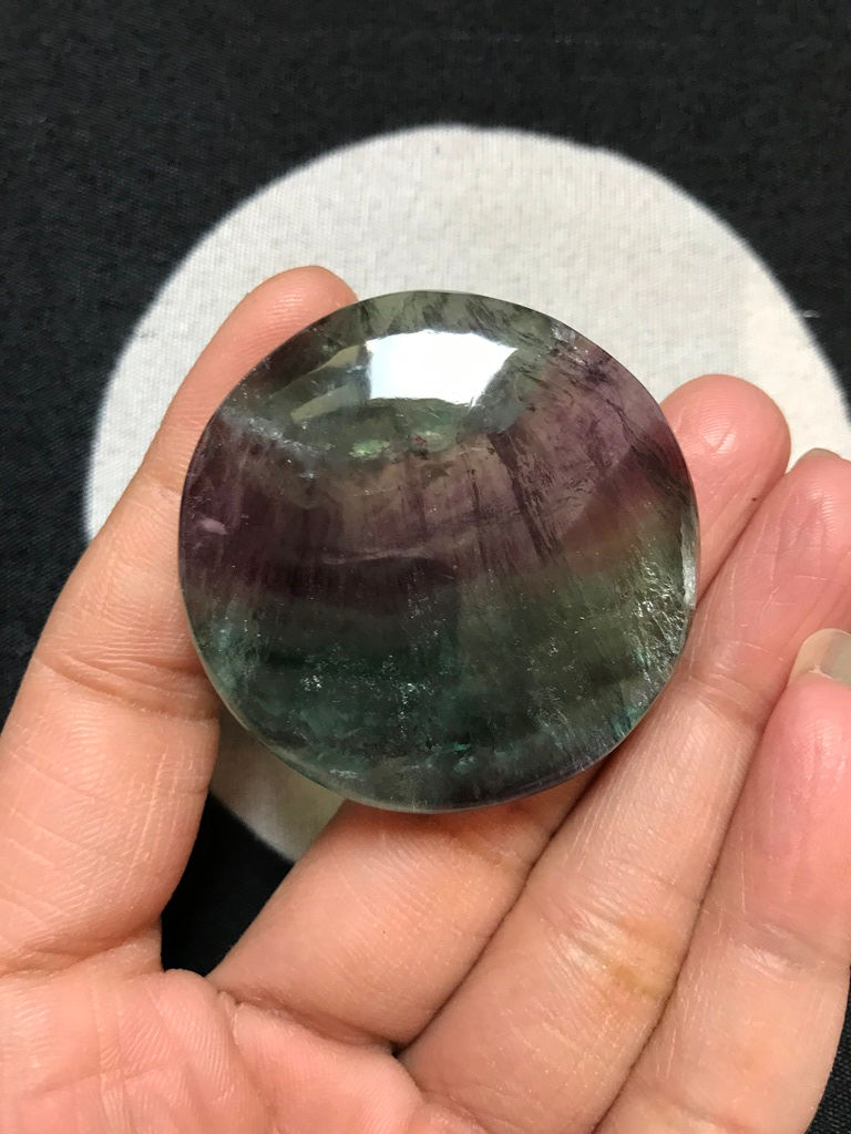 Thumbnail: Fluorite  Cabochon 1 Piece Size 46 MM Approx