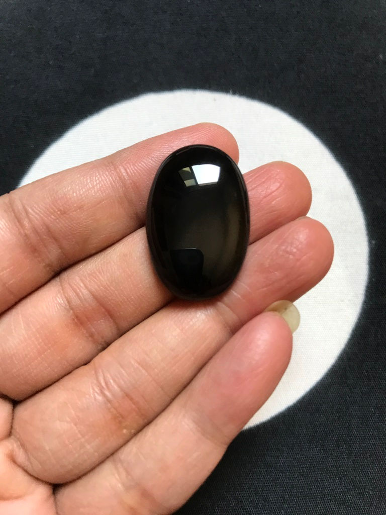Black Onyx Cabochon 1 Piece Size 28 MM Approx