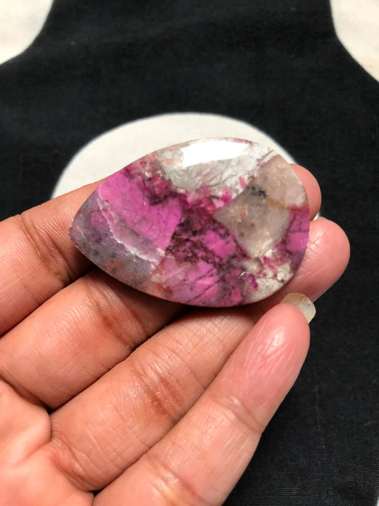 Thumbnail: Natural Cobalt Calcite Cabochon 1 Piece Size 45 MM APPROX
