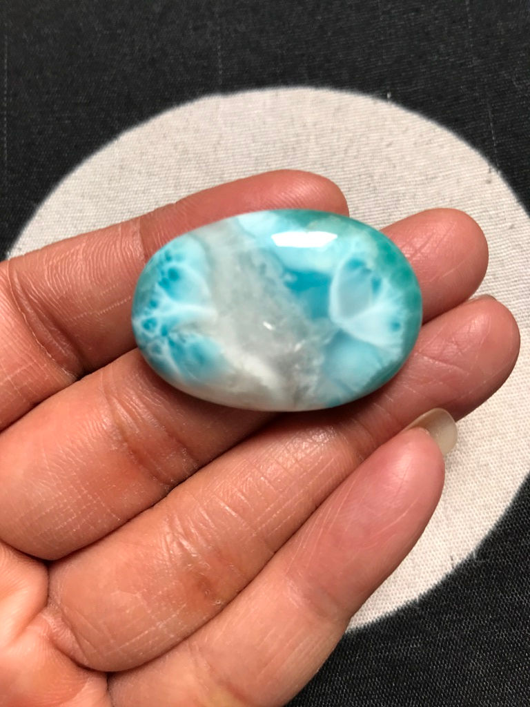 サムネイル： Larimar Cabochon 1 Piece Size 33 MM Approx