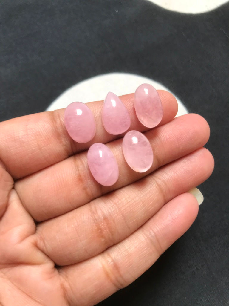 Morganite Cabochon 5 Piece Size 14-12 MM Approx
