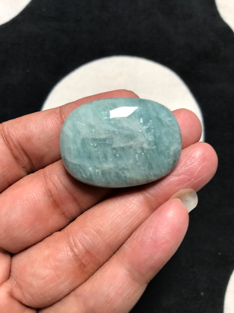 Μικρογραφία: Aquamarine Cabochon 1 Piece Size 35 MM Approx