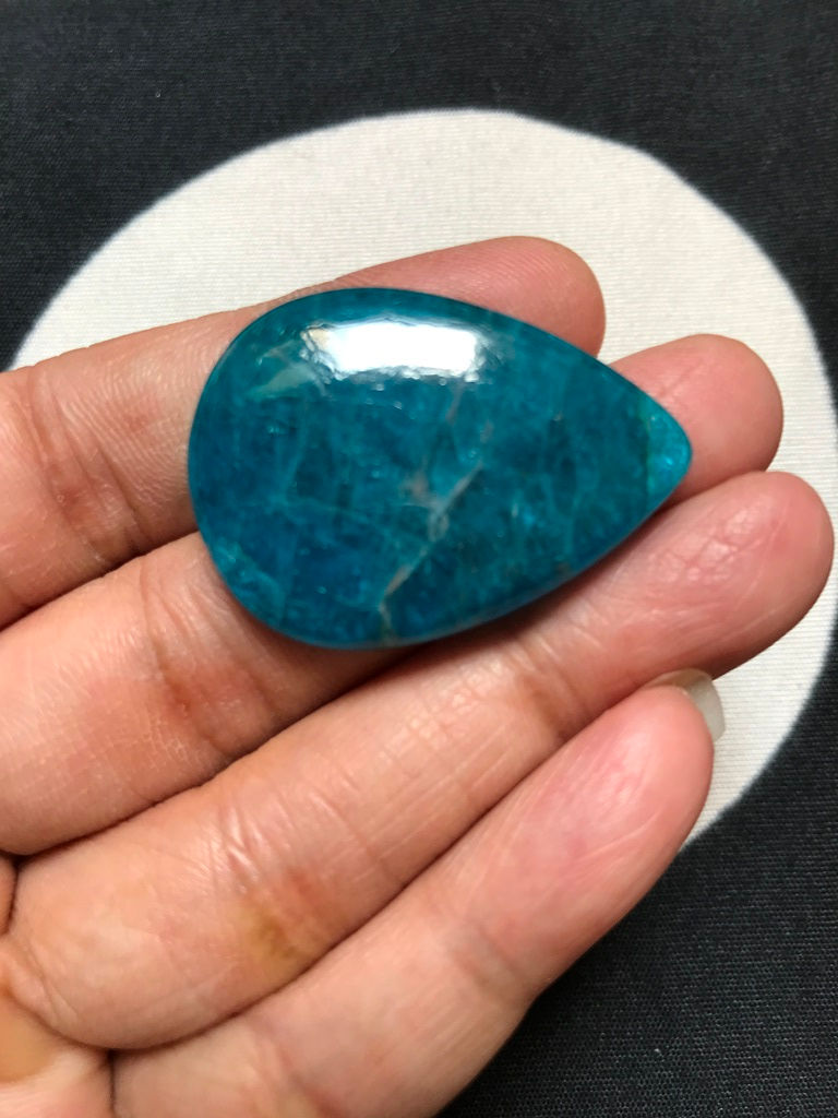 縮圖： Blue Apatite Cabochon 1 Piece Size 36  MM Approx
