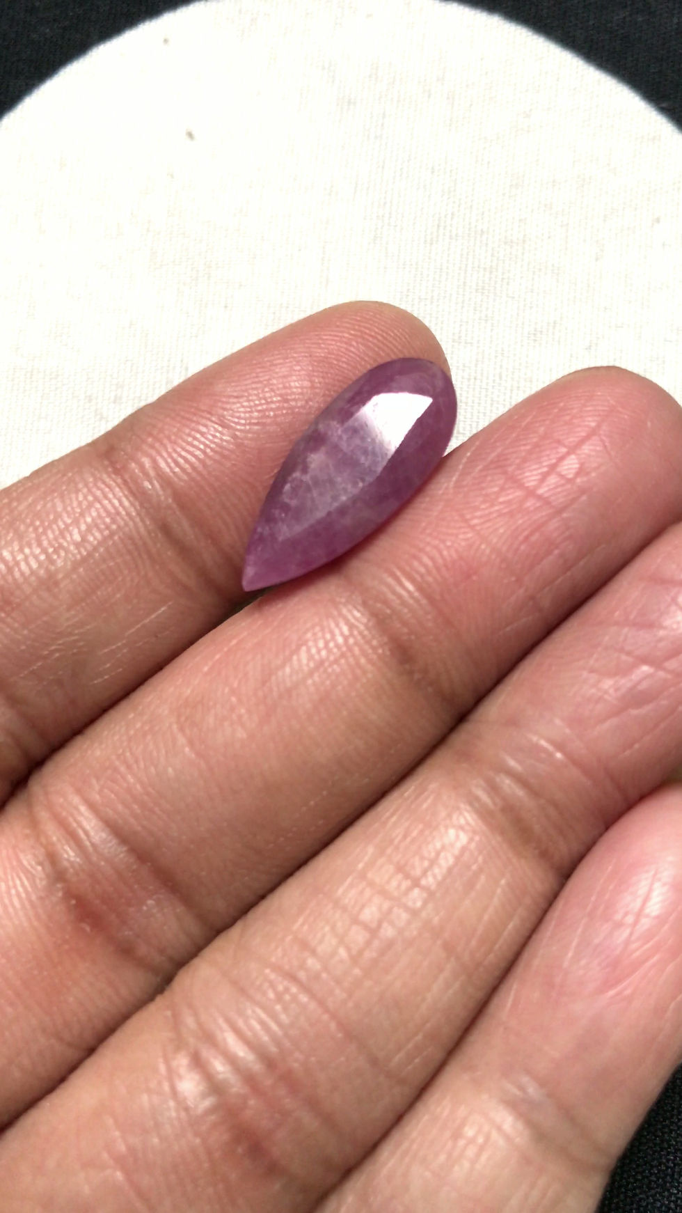 Thumbnail: Ruby Faceted Cabochons 1 Piece Size 20 MM Approx